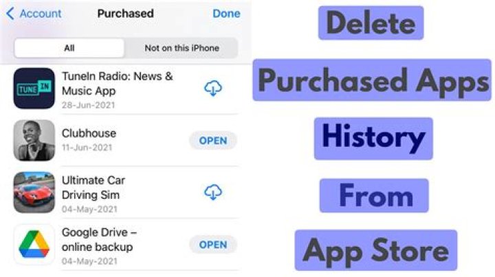 Can you delete purchase history on app store?