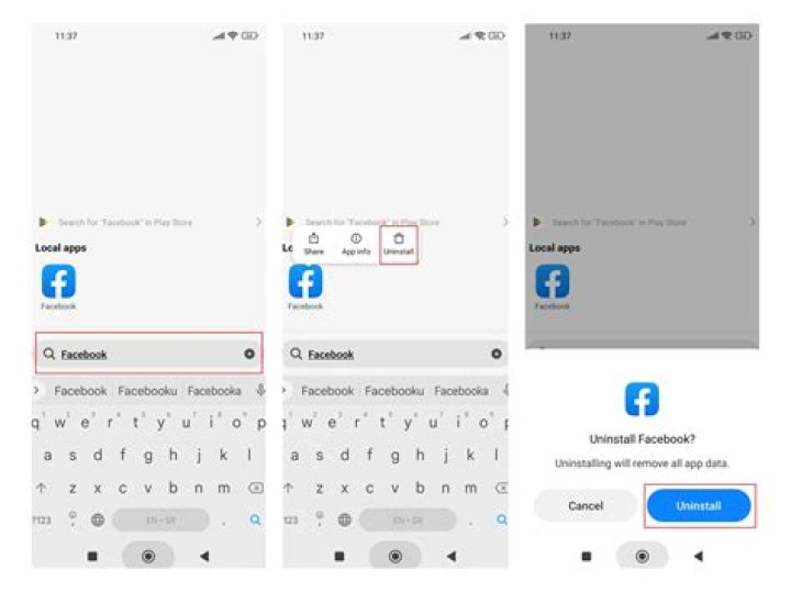 How do I remove facebook from my Jio phone?
