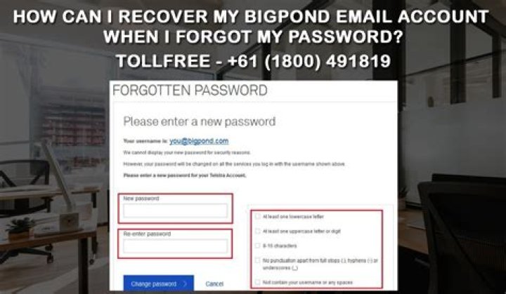 how do i reset my bigpond email password?