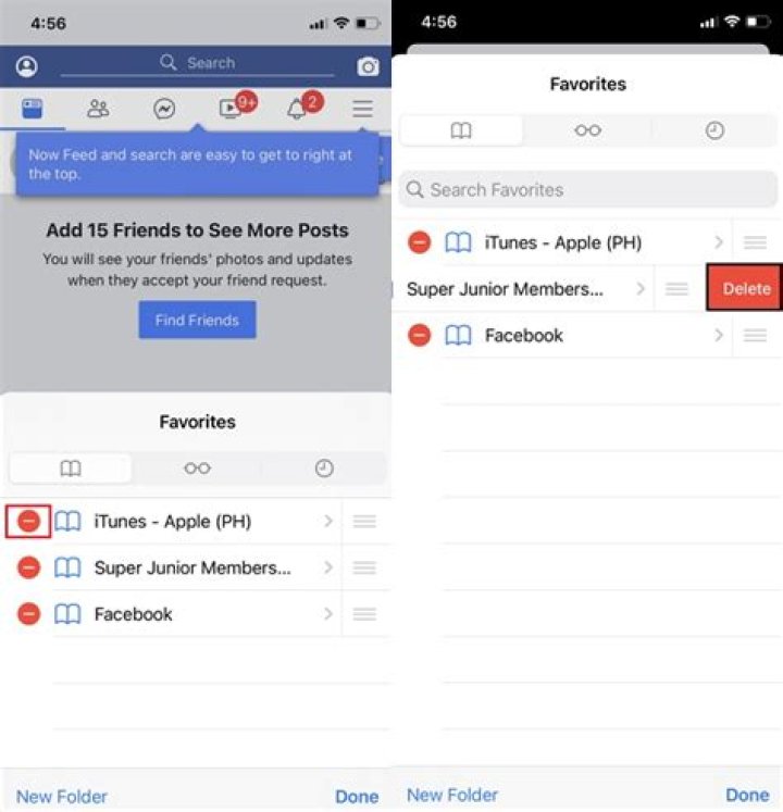 how to delete favorites on facebook messenger?