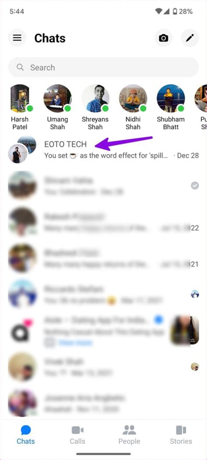 how to unarchive facebook messages on android?