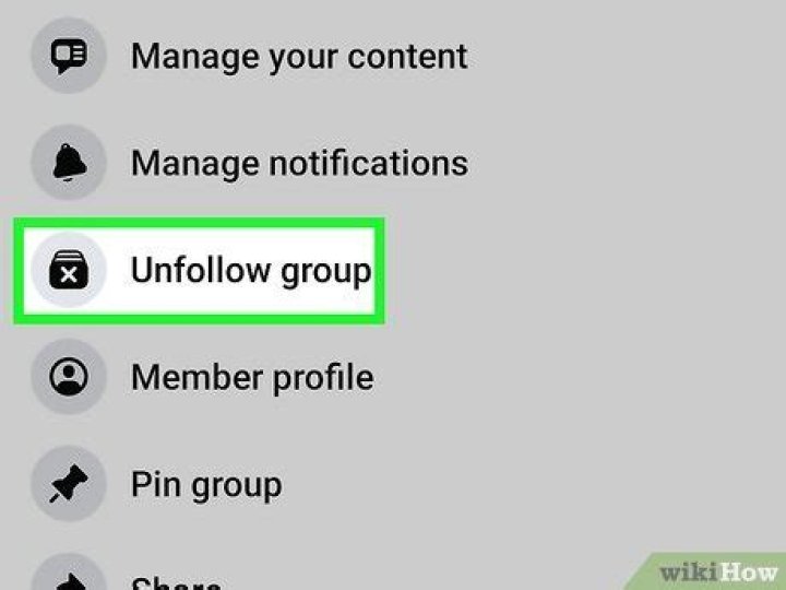 how to unfollow a facebook group?